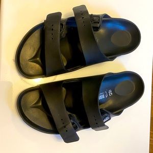 Black rubber Birkenstocks